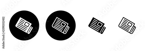 Tableau sur toile Newspaper icon logo design. news paper sign and symbolign