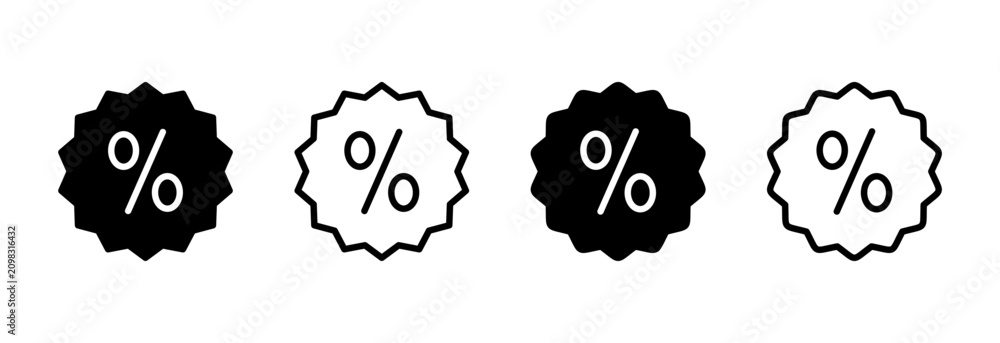 Naklejka premium Discount icon symbol for apps and websites. Discount tag sign and symbol