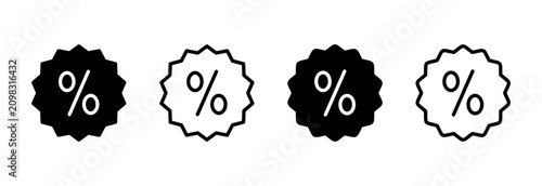 Discount icon symbol for apps and websites. Discount tag sign and symbol