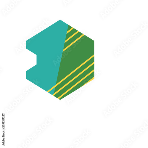 Abstract Hexagon with Geometric Pattern