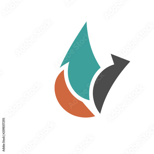 Abstract logo with three curved shapes