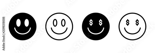 Smile icon symbol for apps and websites. smile emoticon icon. feedback sign and symbol