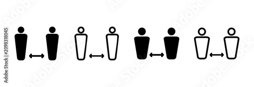 Fotografie Social distance icon symbol for apps and websites