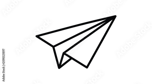 A paper airplane soaring through the air represents a simple creative concept of travel, communication, or sending a quick message away.