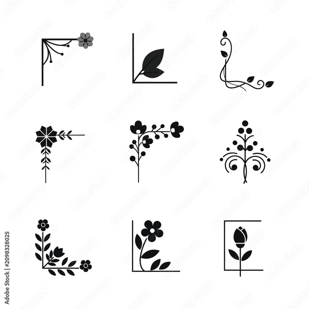 Fototapeta premium Minimalist floral sprig icon in a geometric diamond frame isolated on white