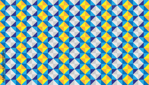 Foto Geometric abstract mosaic tile seamless pattern, modern vector background with colorful triangles and diamond shapes for packaging and textile design