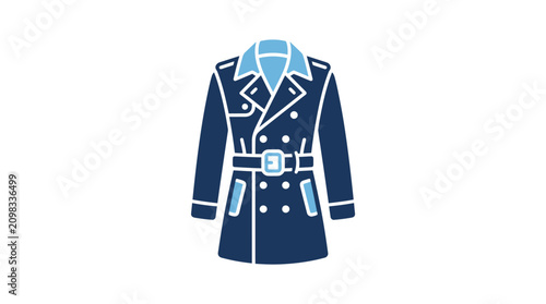Canvas-taulu Dark blue military style coat illustration.