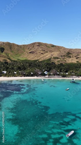 Fiji Islands Drone Video Reef White Sand Beaches Boats 4K