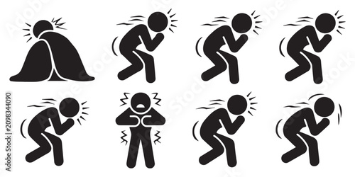 Foto Person experiencing intense emotions such as fear panic anxiety or shock depicted with shaking lines