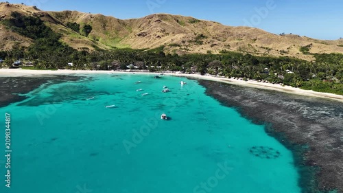 Fiji Islands Drone Video Reef White Sand Beaches Boats 4K