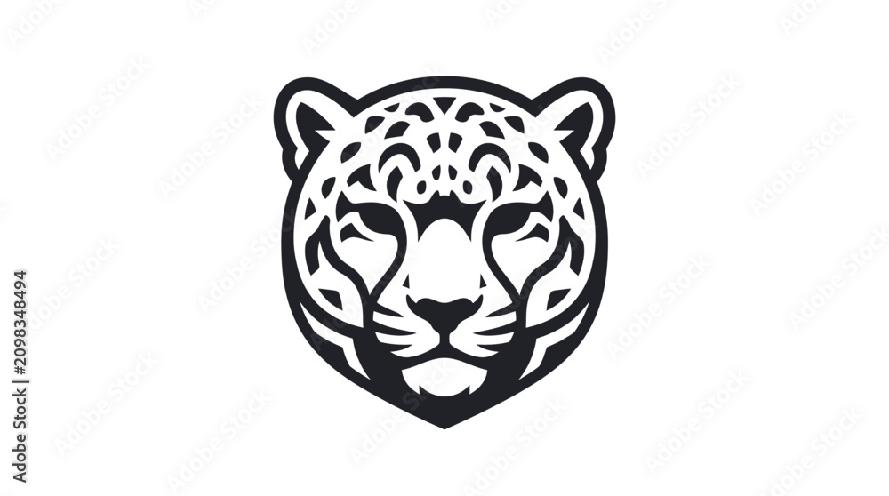 Fototapeta premium Stylized Leopard Head Silhouette Graphic Design.