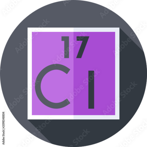 Chlorine Chemical Element Periodic Table Science Icon