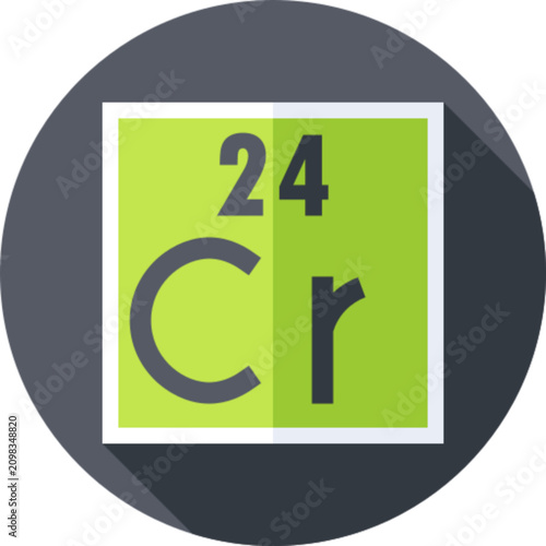 Chromium Chemical Element Periodic Table Metal Icon