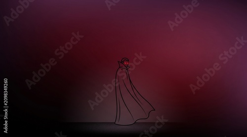 Vampire Silhouette Dark Red Background