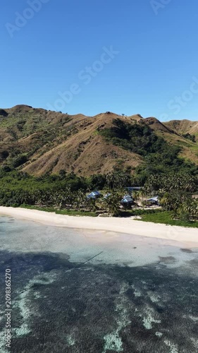 Oarsmans Bay Aerial Travel Video Fiji Islands Beaches Reef 4K