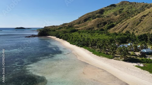 Oarsmans Bay Aerial Travel Video Fiji Islands Beaches Reef 4K
