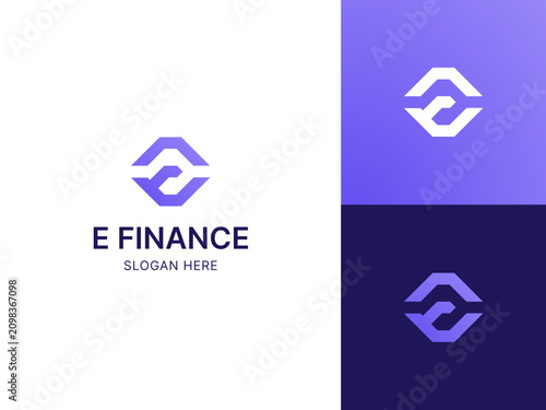 Modern abstract geometric symbol in a vibrant purple gradient, ideal for innovative financial technology companies or professional digital services branding