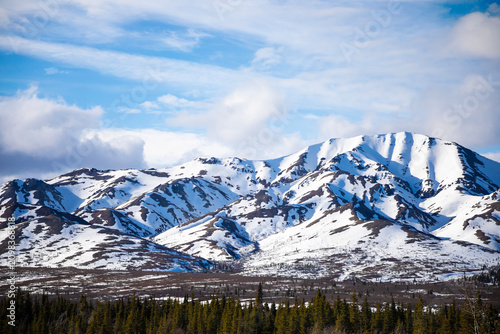 Photography mountain landscape with snow