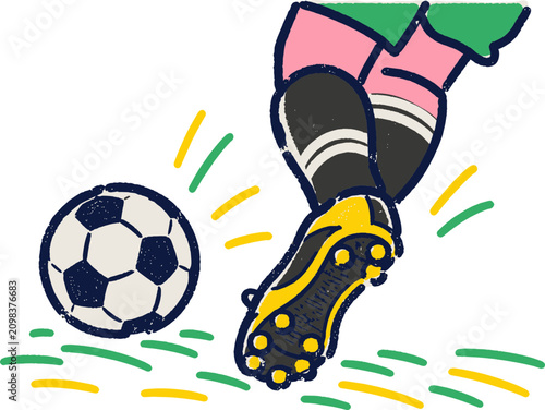 Soccer Player Kicking Ball Illustration