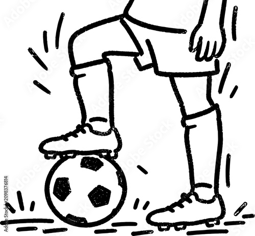 Illustration of Soccer Player with Ball