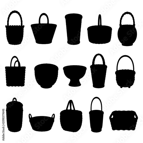 Принти на полотні Collection of basket shapes.