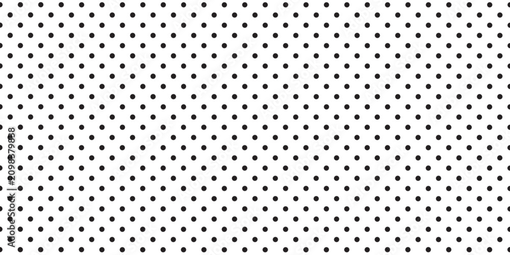 Foto Black polka dots seamless pattern on white background