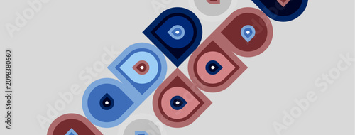 Obraz na płótnie Abstract pattern features repeating circles, squares