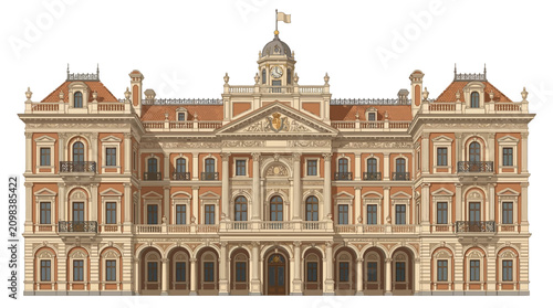 Large Ornate Building Facade Architecture.