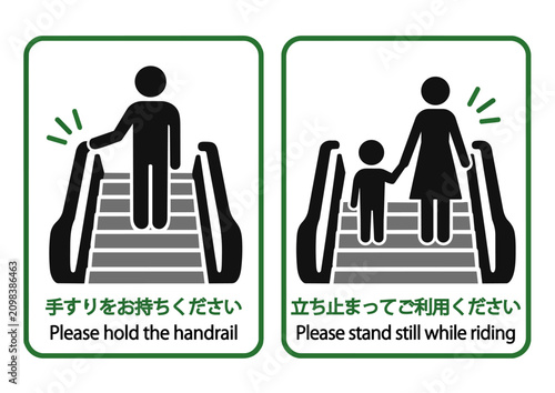 エスカレーター利用法のピクトグラム