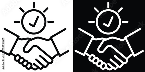 Quadro su tela commitment Two-tone version in black and white background