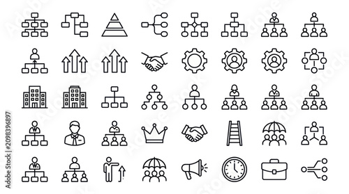 Foto Corporate Organization Chart and Management Hierarchy Icons