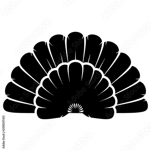 Fanned Turkey Tail Feathers Thanksgiving Harvest Silhouette