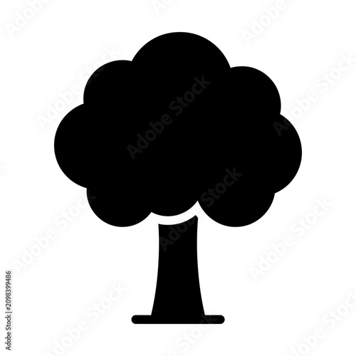 deciduous tree glyph icon