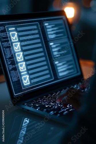 ai automation workflow task management interface with checklist progress tracking on laptop coding dashboard for productivity optimization system integration and efficient digital business process
