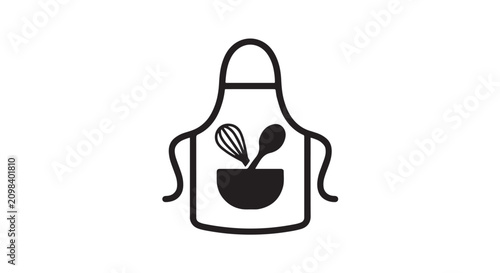 Foto Chef apron with cooking utensils and mixing bowl icon utensils culinary restaura