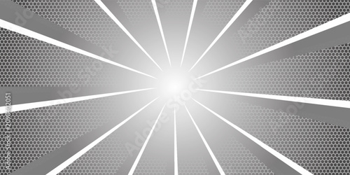 Schilderij op canvas Modern comic style central concentrated rotating lines white futuristic radial b