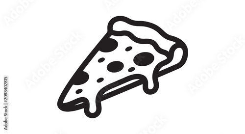 Single slice of pepperoni pizza graphic icon with pepperoni illustration delivery restaurant