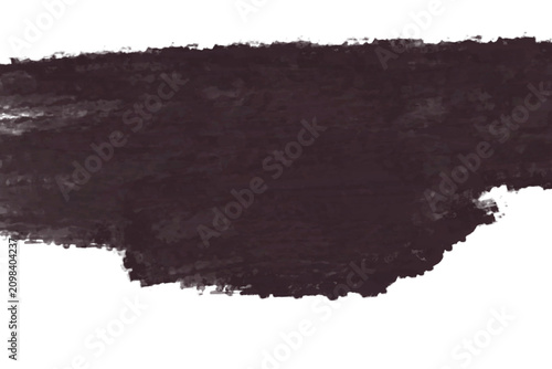 Bild auf Leinwand Wide black charcoal textured brush stroke mark isolated on transparent background for creative graphic design work