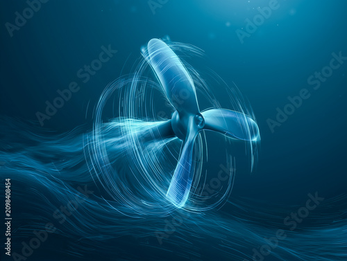 Underwater Propeller in Motion