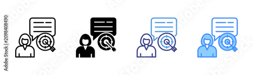 Schilderij op canvas Purpose Icon Set Multiple Style Collection
