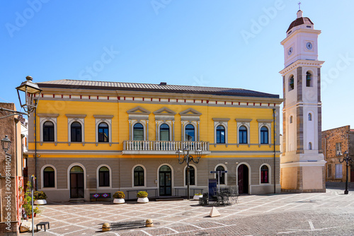 The historic Palazzo del Capitolo on Piazza Alcide de Gasperi in Sant'Antioco, Sardinia, Italy