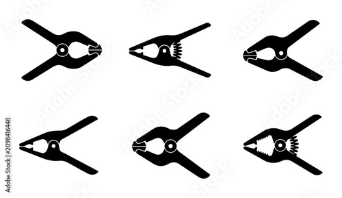 Foto Black Spring Clamps, Set of 6, Versatile Grip Tools, Photography Studio Equipmen