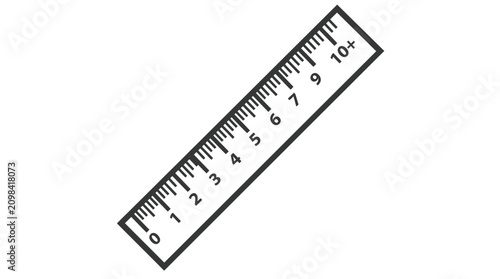 Canvastavla A clean black and white vector illustration of a standard ruler with clear measu
