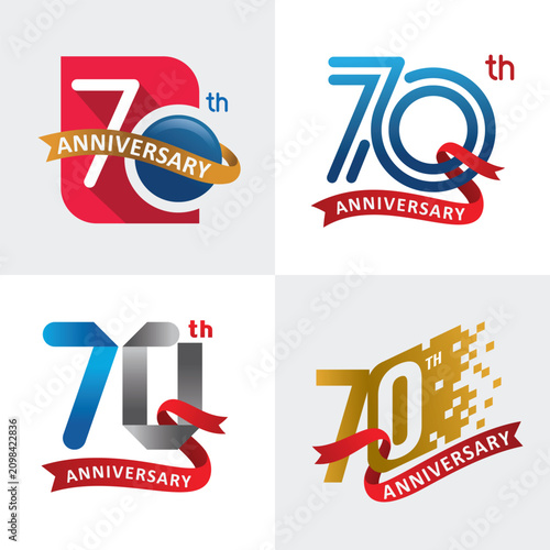 set of number 70 years anniversary celebration