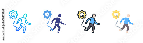 Schilderij op canvas Perseverance Icon Set Multiple Style Collection