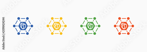 Canvastavla Caffeine Icon Set Color Multiple Style Collection Illustration
