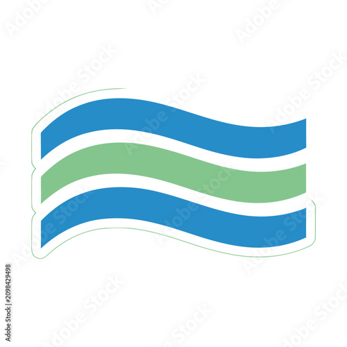 Wavy stripes in blue and green