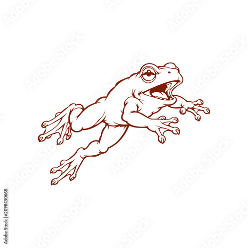 Frog Illustration design templates simple and modern