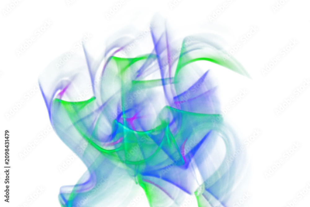 Obraz premium A vibrant, abstract composition of swirling, translucent forms resembling a stylized flower
