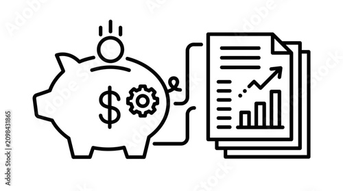 Foto Saving money for business investment.